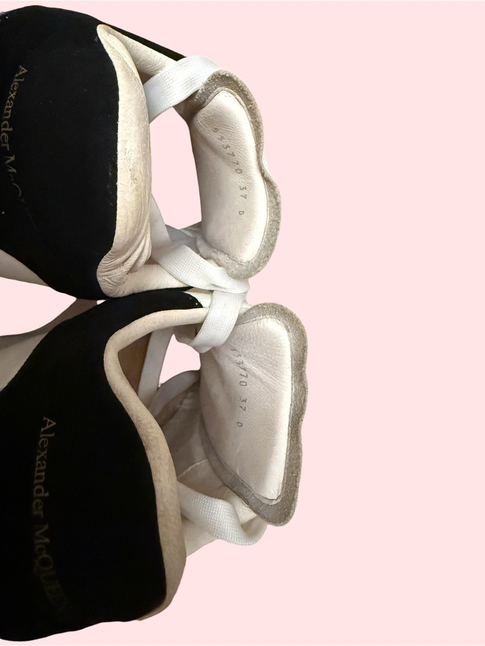 Alexander McQueen Oversized Sneaker White Black Lace-Up Low Top Size 37 - Picture 11 of 12